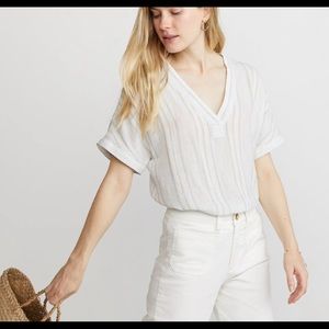 Marine Layer Linen-blend Striped Blouse - Size S